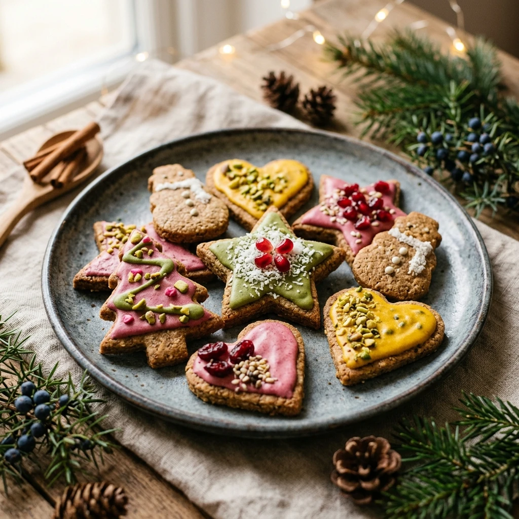 Healthy Christmas Cookies Decorated - No Food Dye