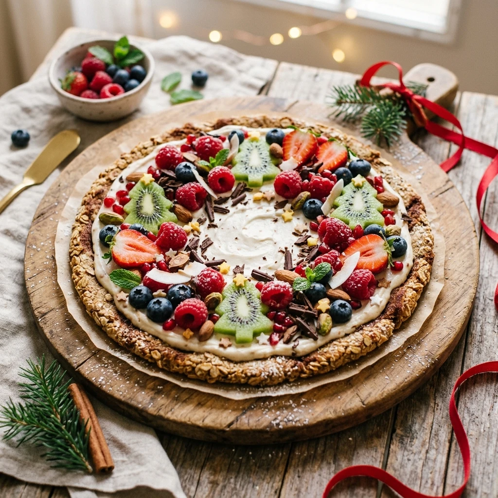Healthy Christmas Dessert Pizza Board - Sweet Pizza