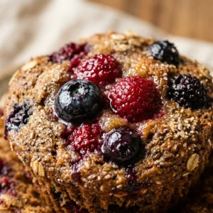 Healthy Double Berry Muffins Mixed Berries