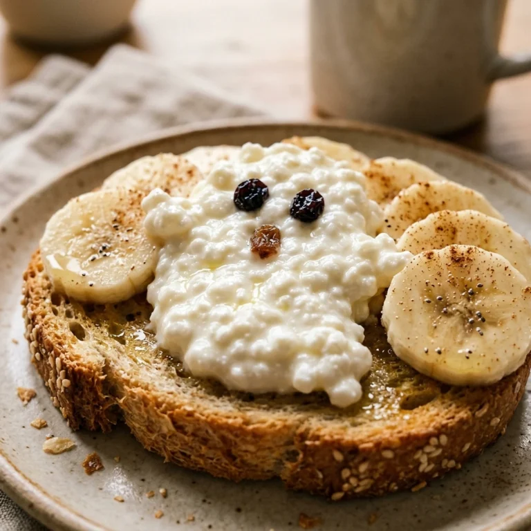 Healthy Ghost Toast With Cottage Cheese And Banana Halloween