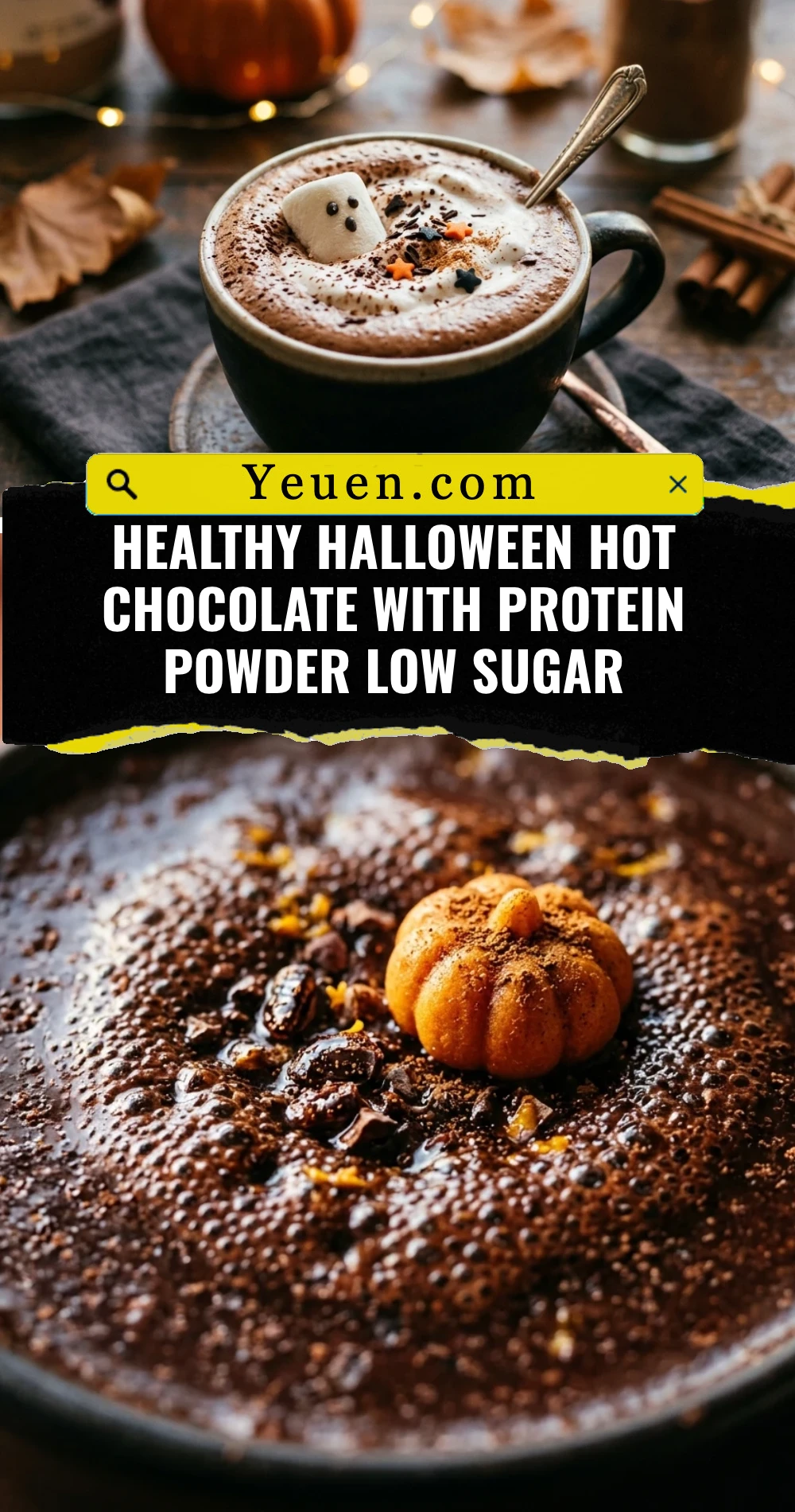 Healthy Halloween Hot Chocolate With Protein Powder Low Sugar