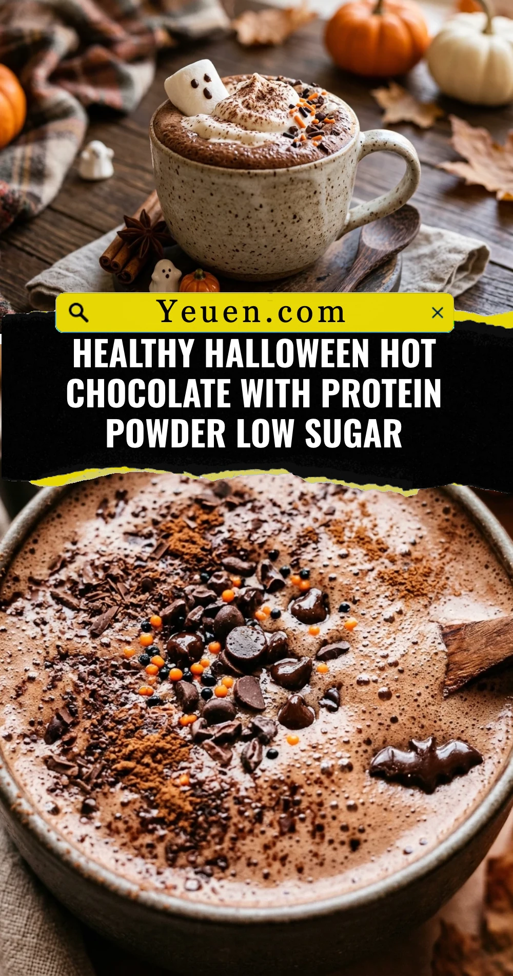 Healthy Halloween Hot Chocolate With Protein Powder Low Sugar
