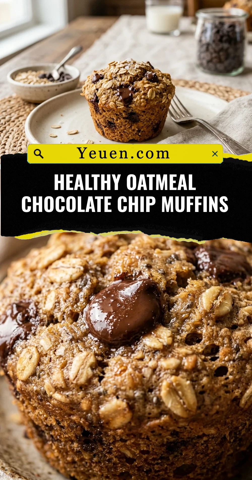 Healthy Oatmeal Chocolate Chip Muffins