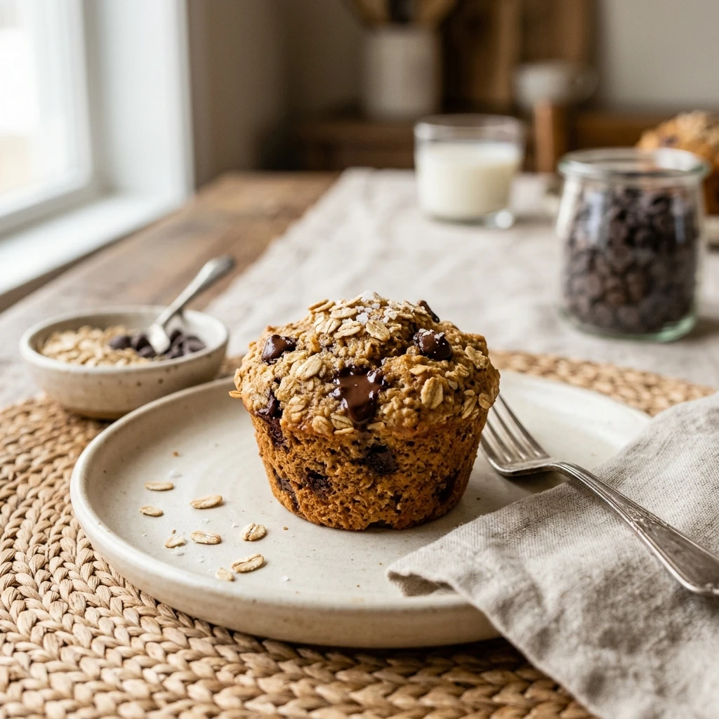 Healthy Oatmeal Chocolate Chip Muffins