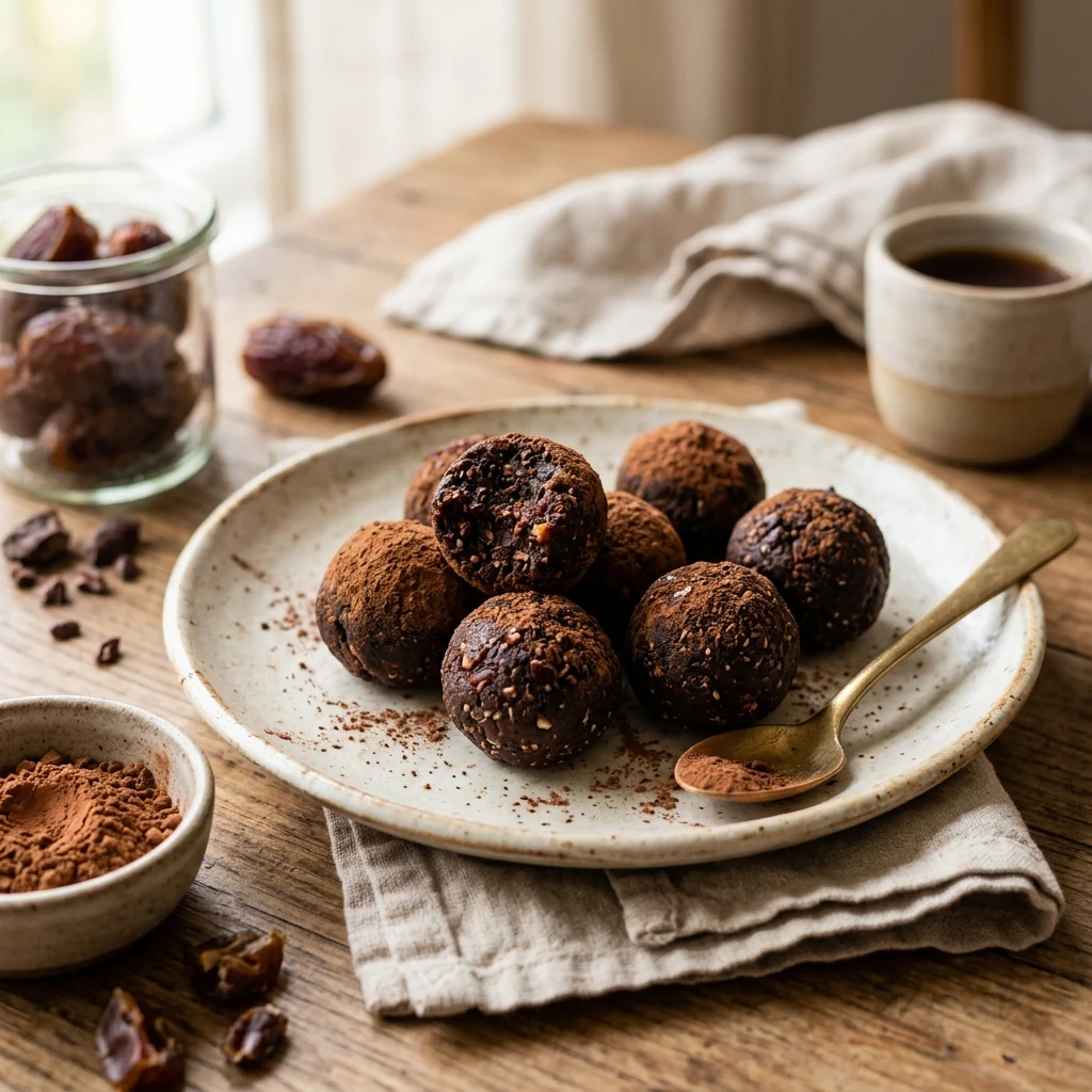 Healthy Oreo Balls - 3 Ingredients (Dates + Cacao)