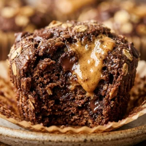 Healthy Protein Muffins Chocolate Peanut Butter