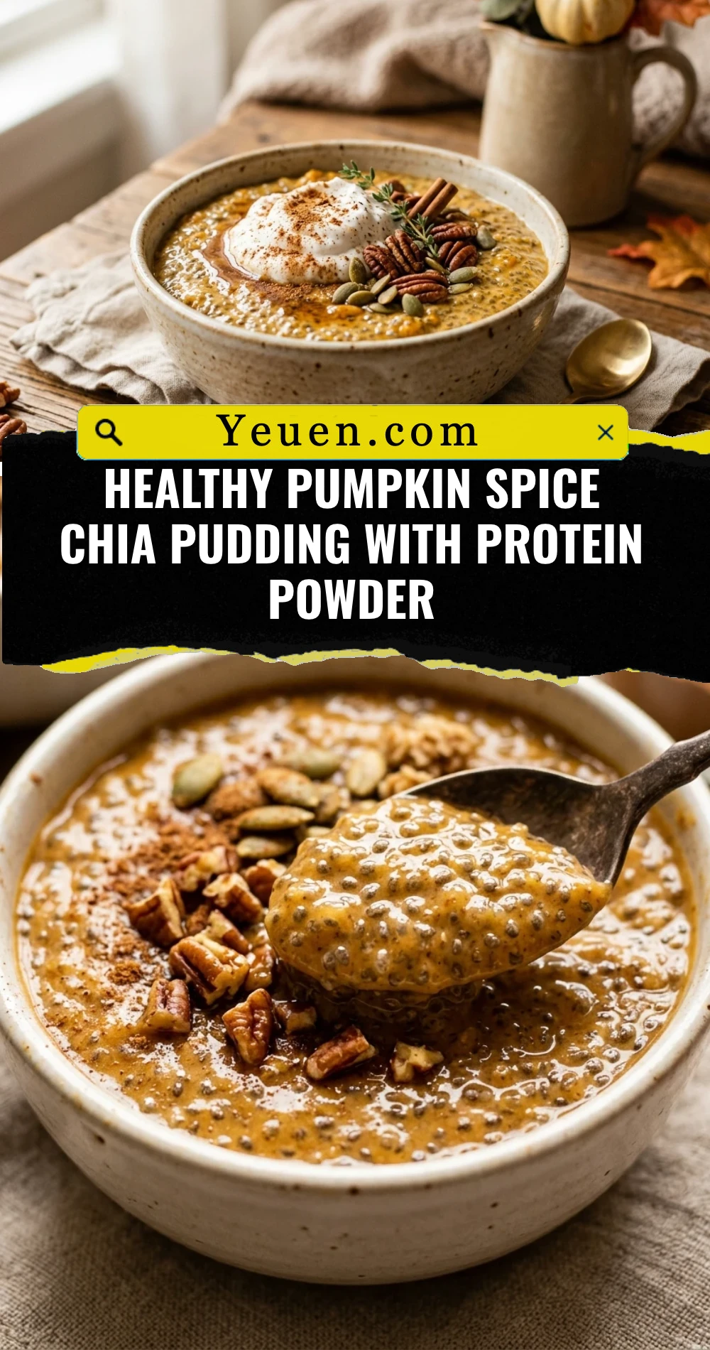 Healthy Pumpkin Spice Chia Pudding With Protein Powder