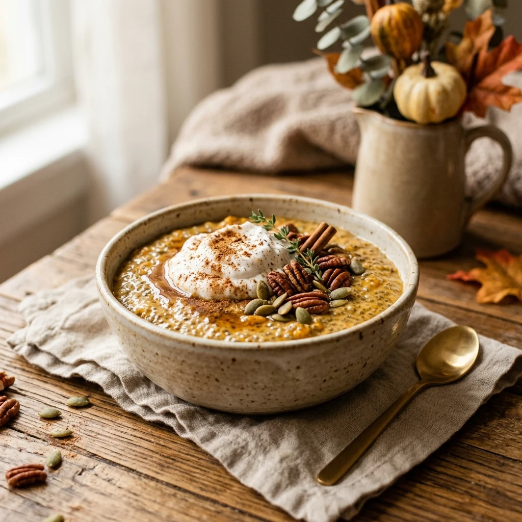 Healthy Pumpkin Spice Chia Pudding With Protein Powder