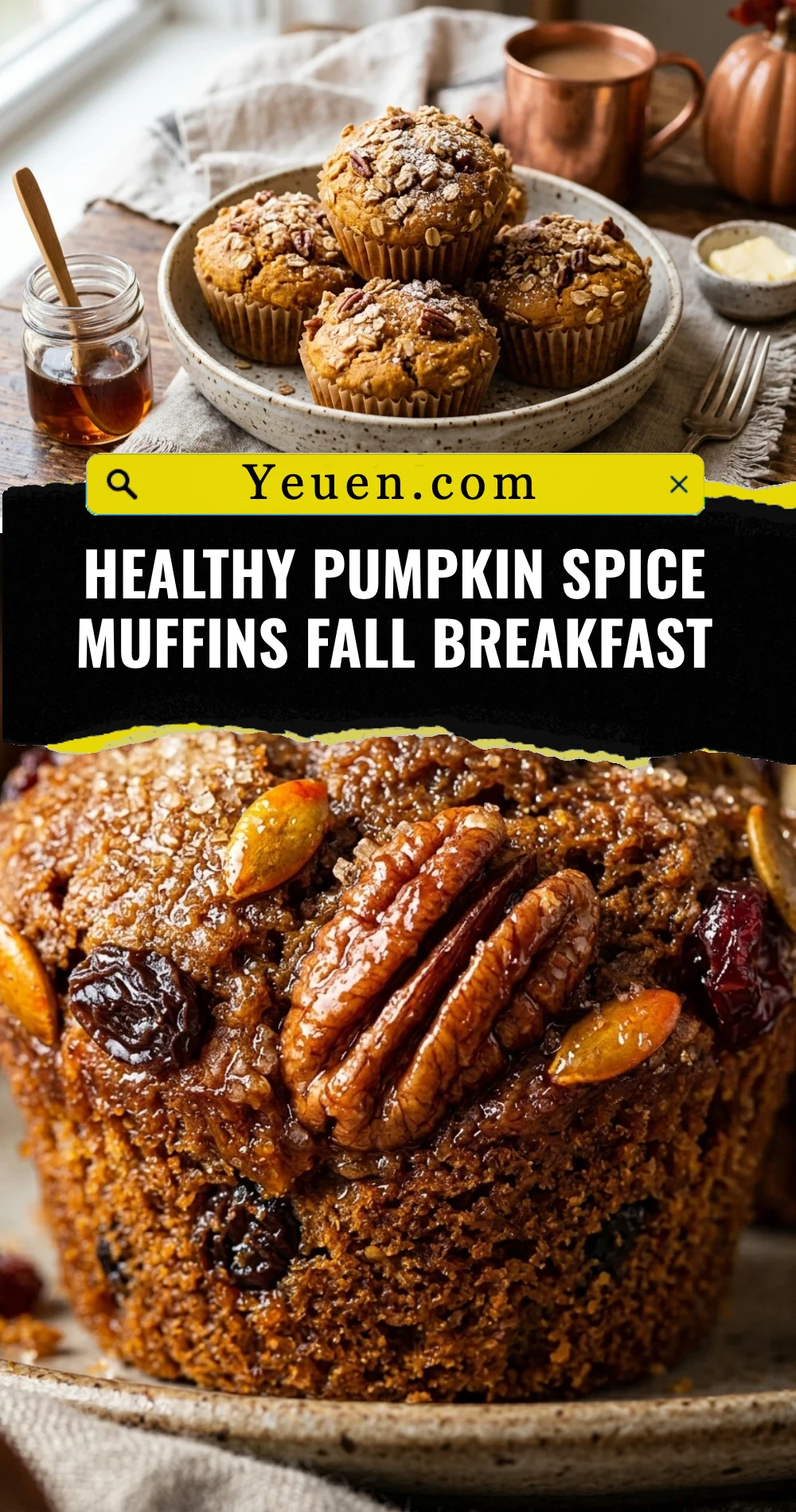 Healthy Pumpkin Spice Muffins Fall Breakfast