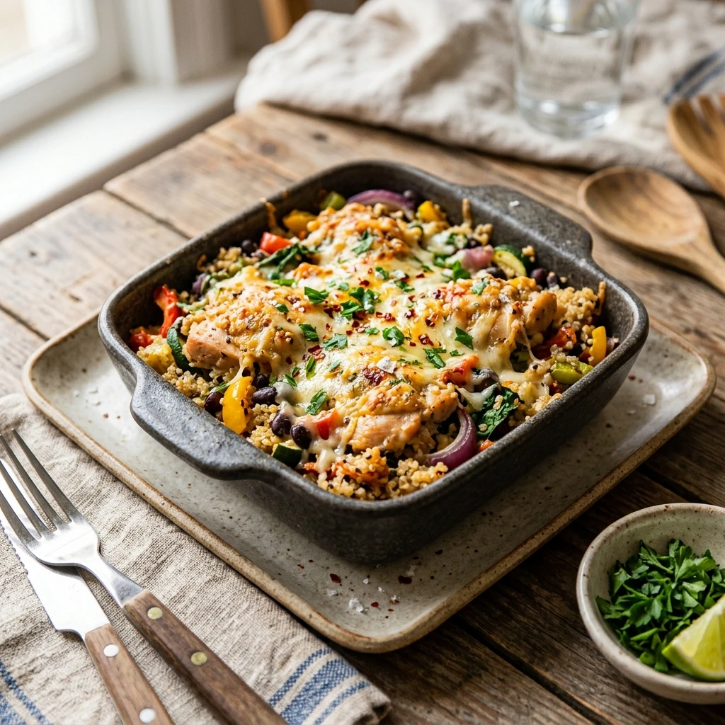 Healthy Quinoa Chicken Casserole High Protein