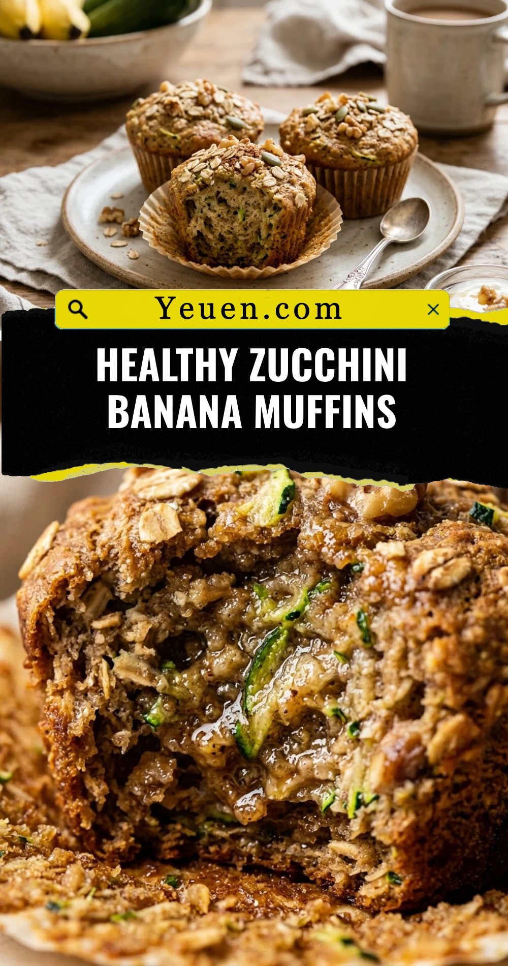 Healthy Zucchini Banana Muffins