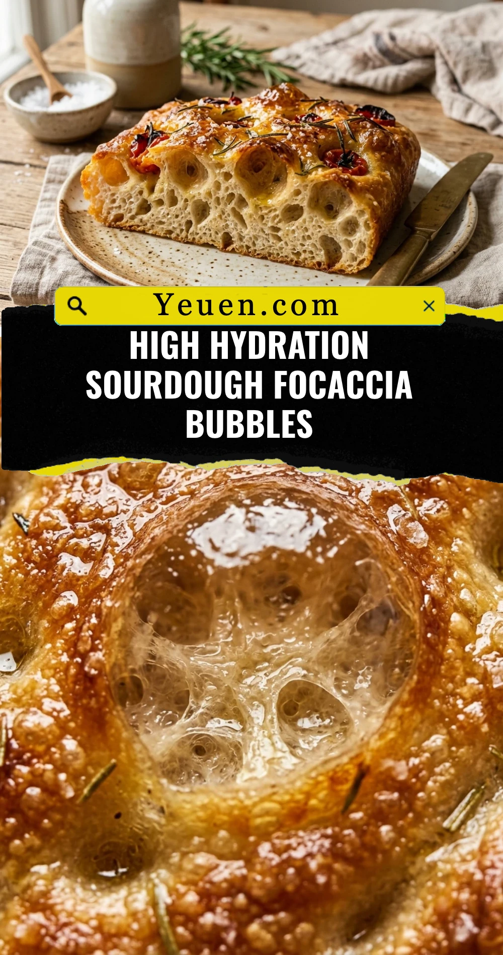 High Hydration Sourdough Focaccia Bubbles