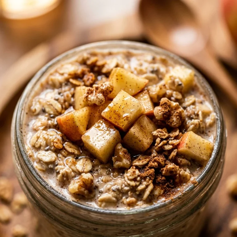 High Protein Apple Cinnamon Overnight Oats Fall Meal Prep