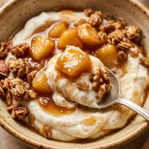 High Protein Apple Pie Yogurt Bowl - 30g Fall Dessert