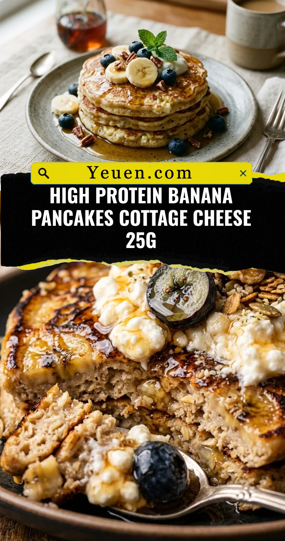High Protein Banana Pancakes Cottage Cheese 25g