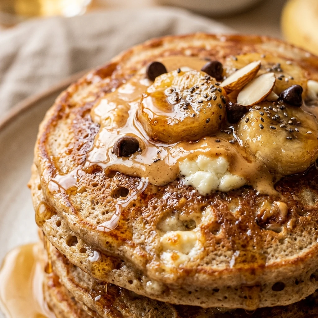 High Protein Banana Pancakes Fluffy Cottage Cheese 20g+ Easy