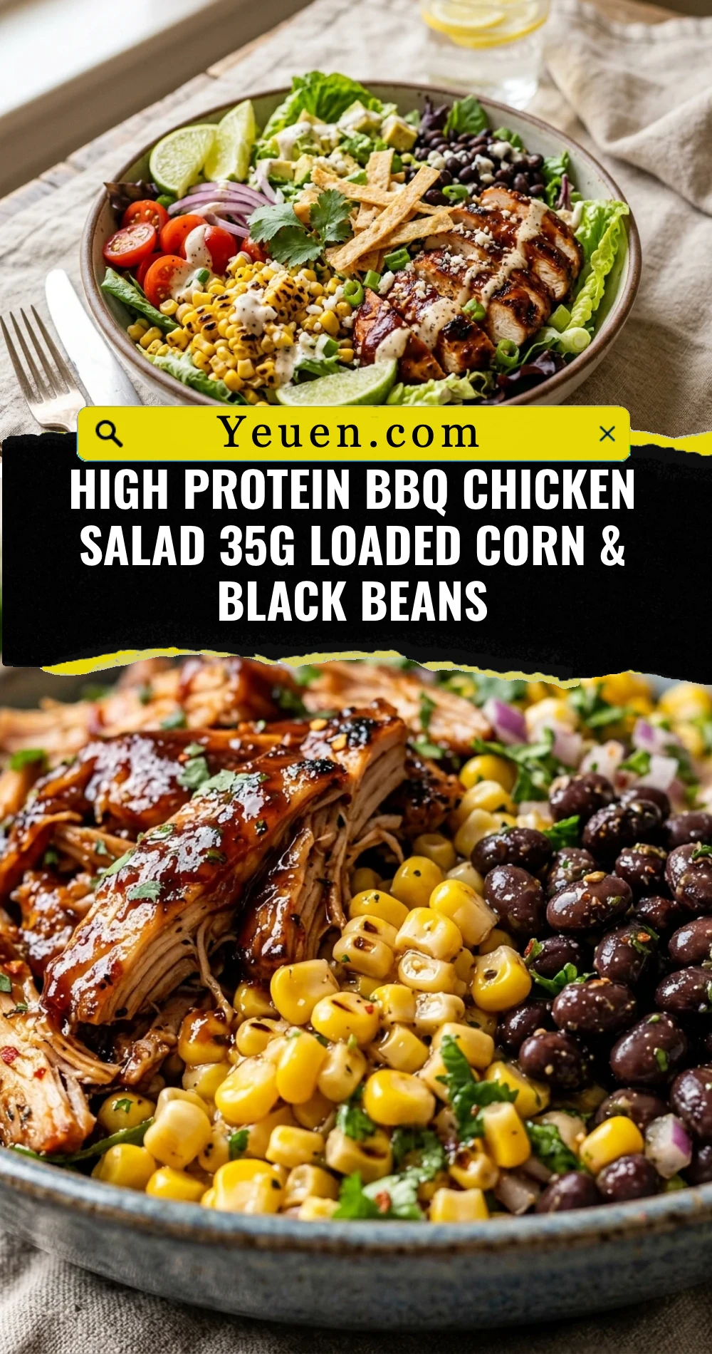 High Protein BBQ Chicken Salad 35g Loaded Corn & Black Beans