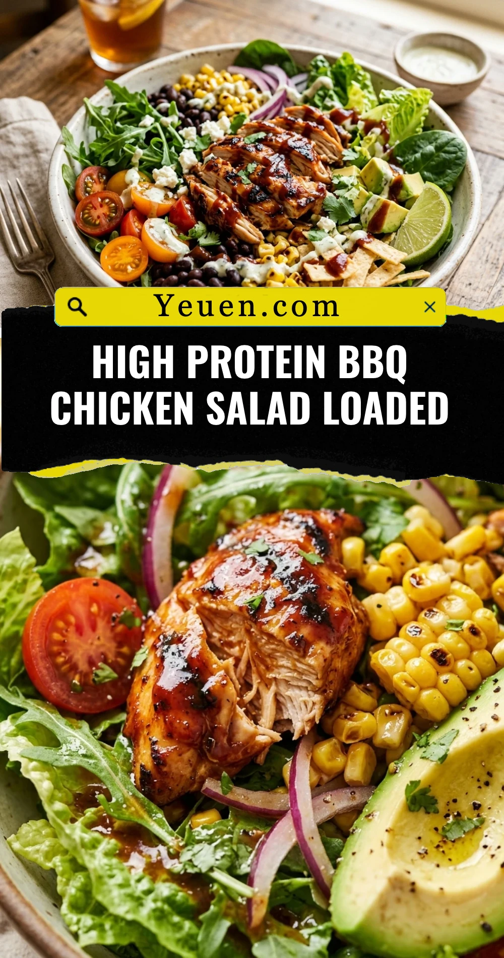 High Protein BBQ Chicken Salad Loaded