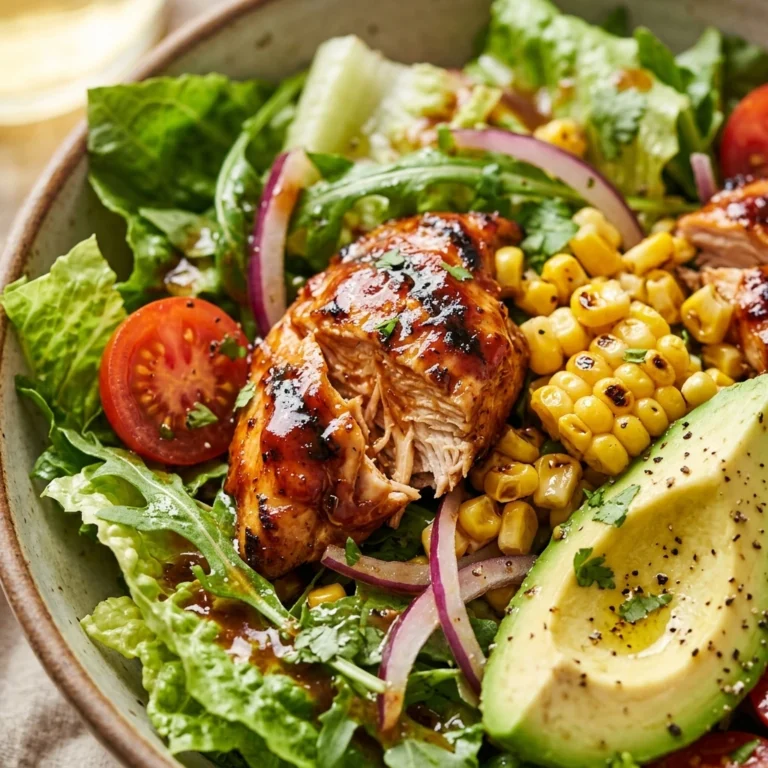High Protein BBQ Chicken Salad Loaded