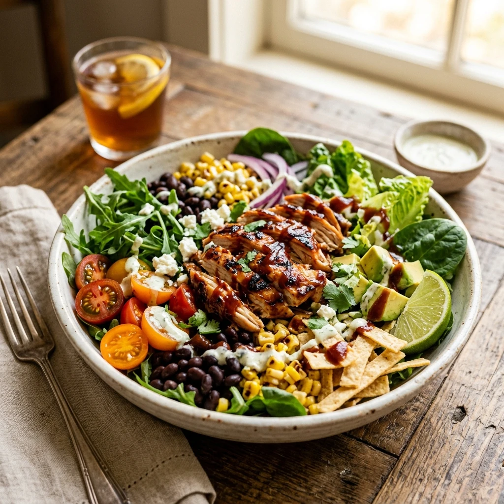 High Protein BBQ Chicken Salad Loaded