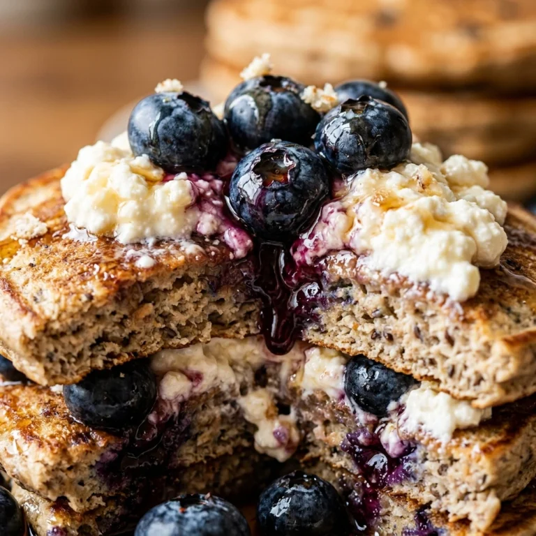 High Protein Blueberry Pancakes Cottage Cheese 20g