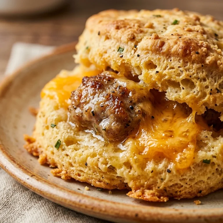 High Protein Breakfast Biscuits With Sausage And Cheddar