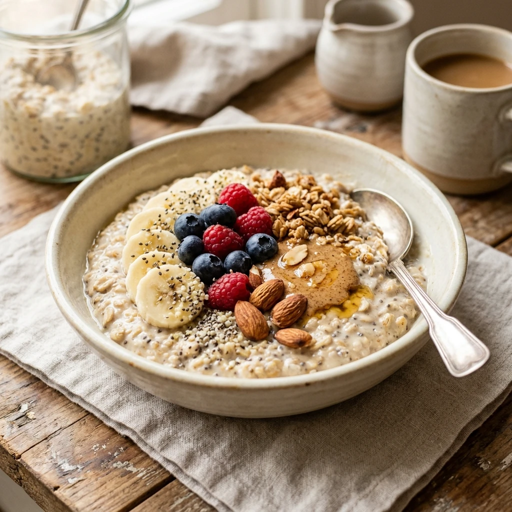 High Protein Breakfast Bowl 20g+ Easy Overnight Oats Meal Prep