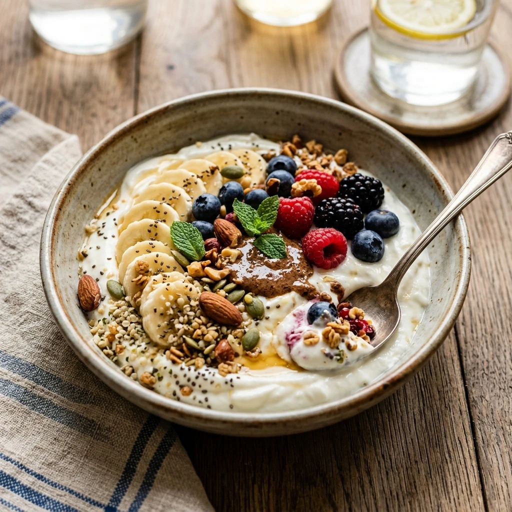 High Protein Breakfast Bowl - 40g Greek Yogurt Power Bowl