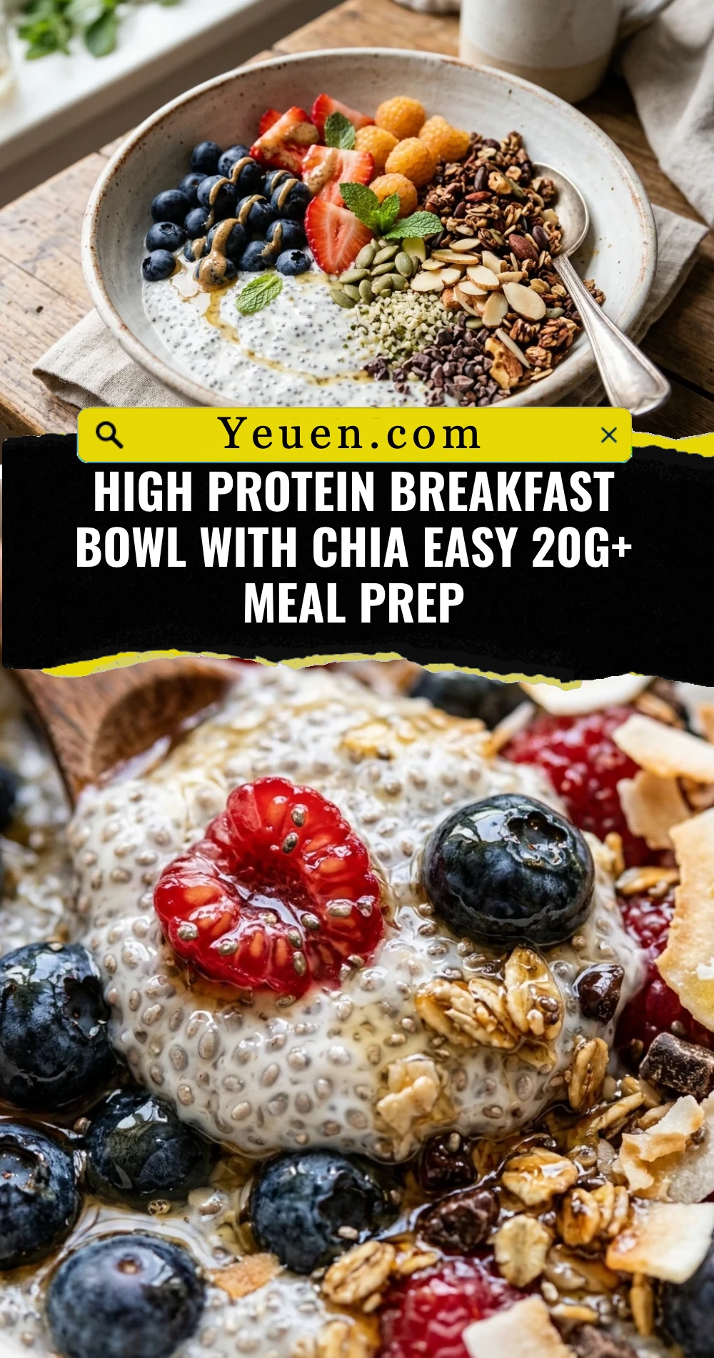 High Protein Breakfast Bowl With Chia Easy 20g+ Meal Prep