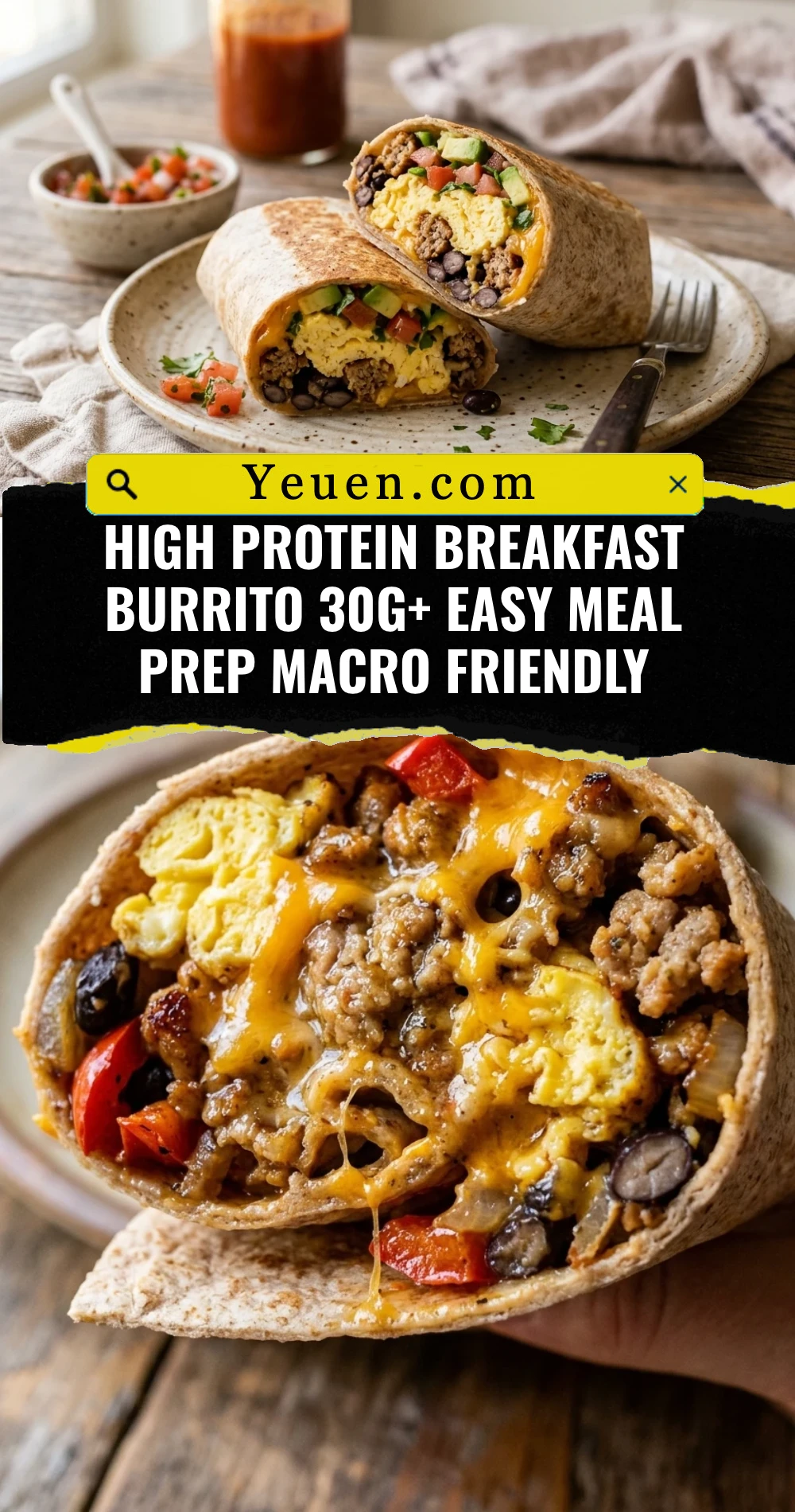 High Protein Breakfast Burrito 30g+ Easy Meal Prep Macro Friendly