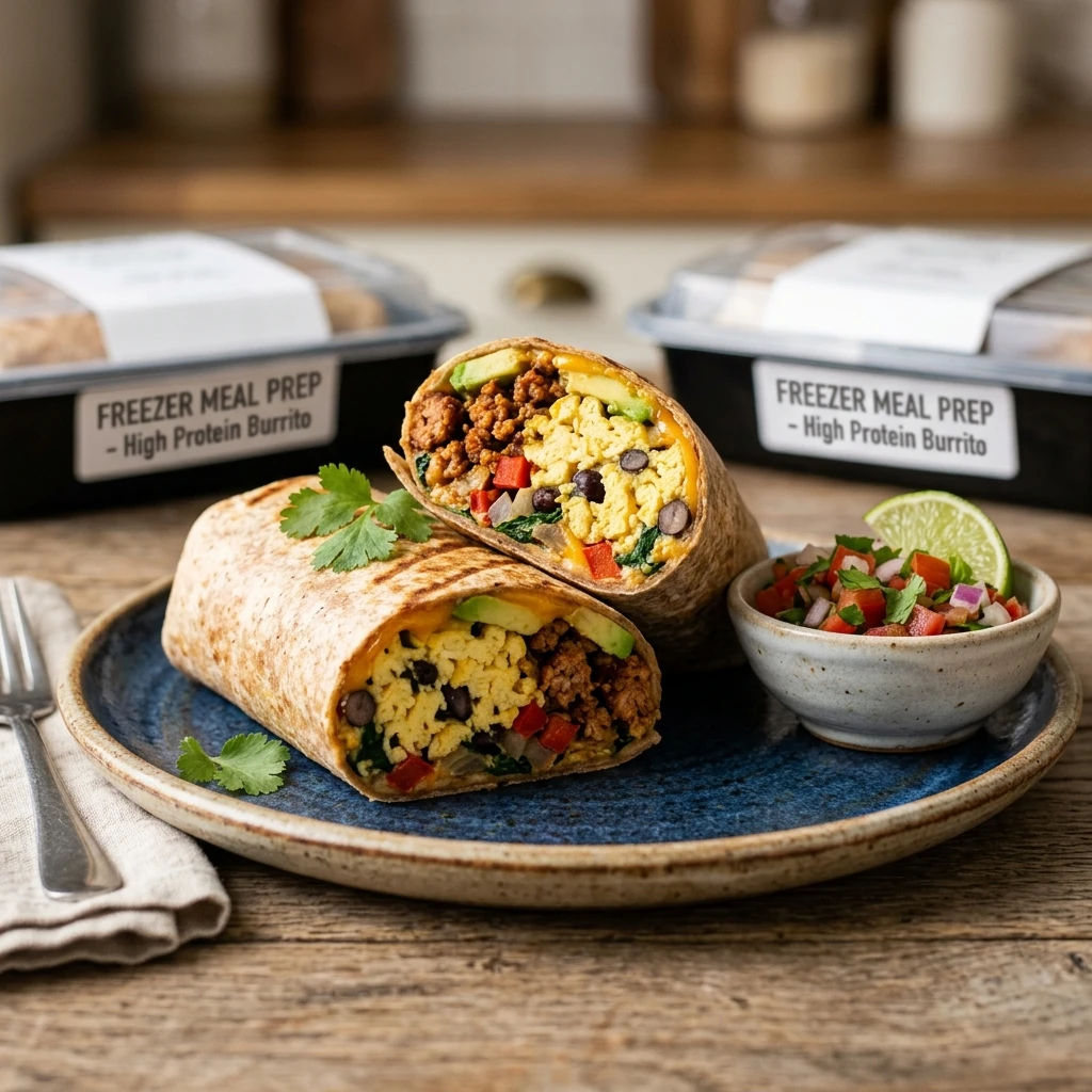 High Protein Breakfast Burrito - 38g Freezer Meal Prep