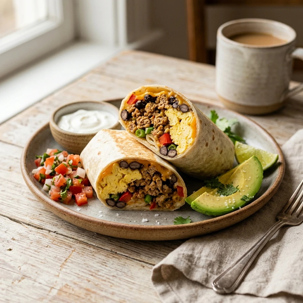 High Protein Breakfast Burritos Freezer Friendly 42g Protein