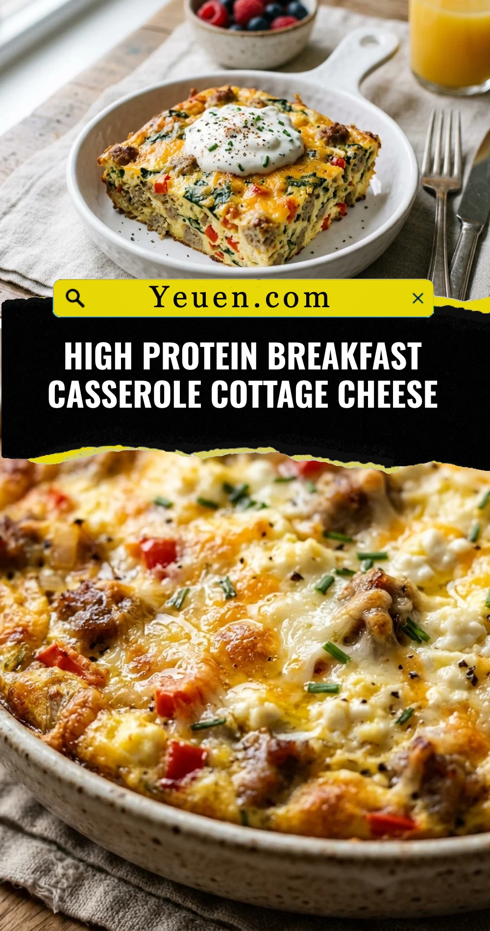 High Protein Breakfast Casserole Cottage Cheese