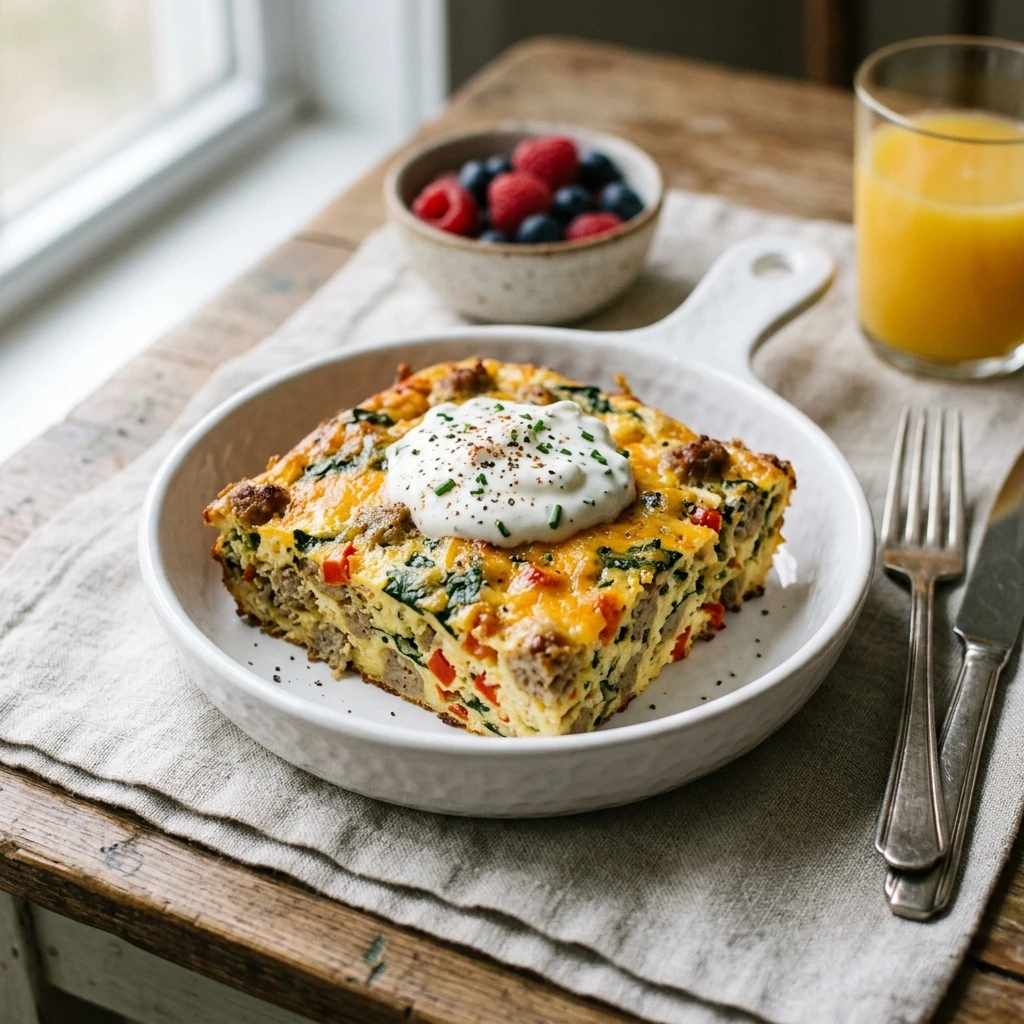 High Protein Breakfast Casserole Cottage Cheese