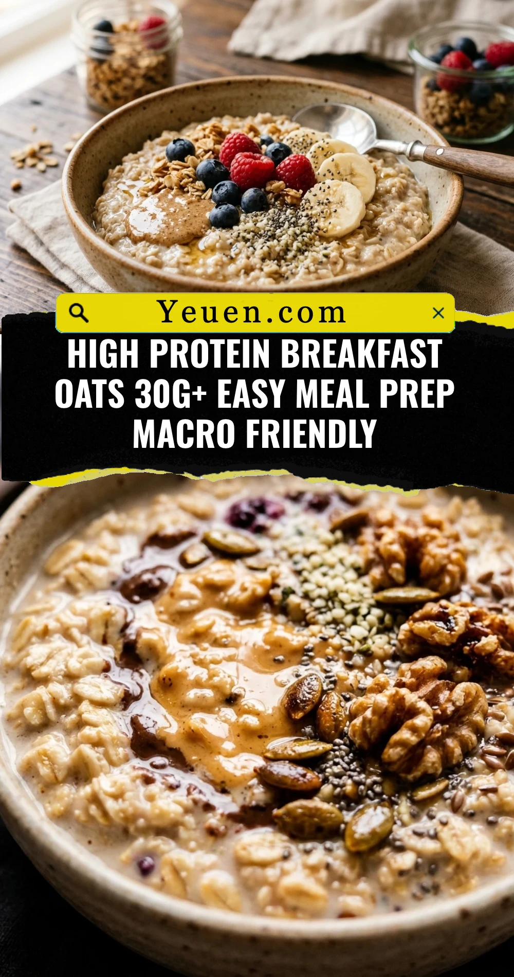 High Protein Breakfast Oats 30g+ Easy Meal Prep Macro Friendly