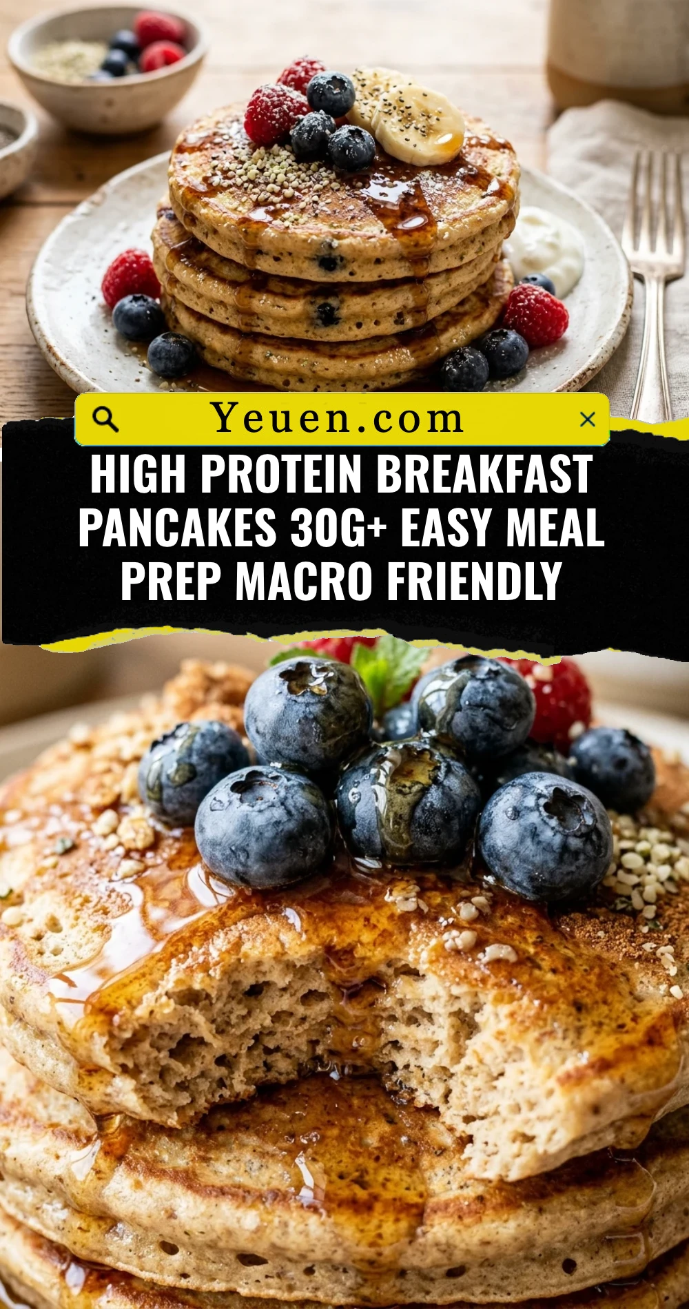 High Protein Breakfast Pancakes 30g+ Easy Meal Prep Macro Friendly