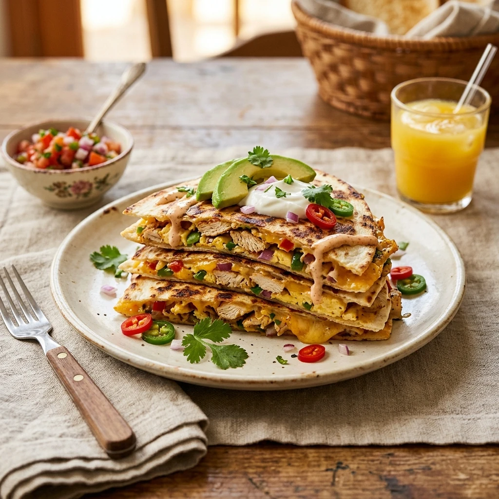 High Protein Breakfast Quesadilla - 32g Chicken & Cheese