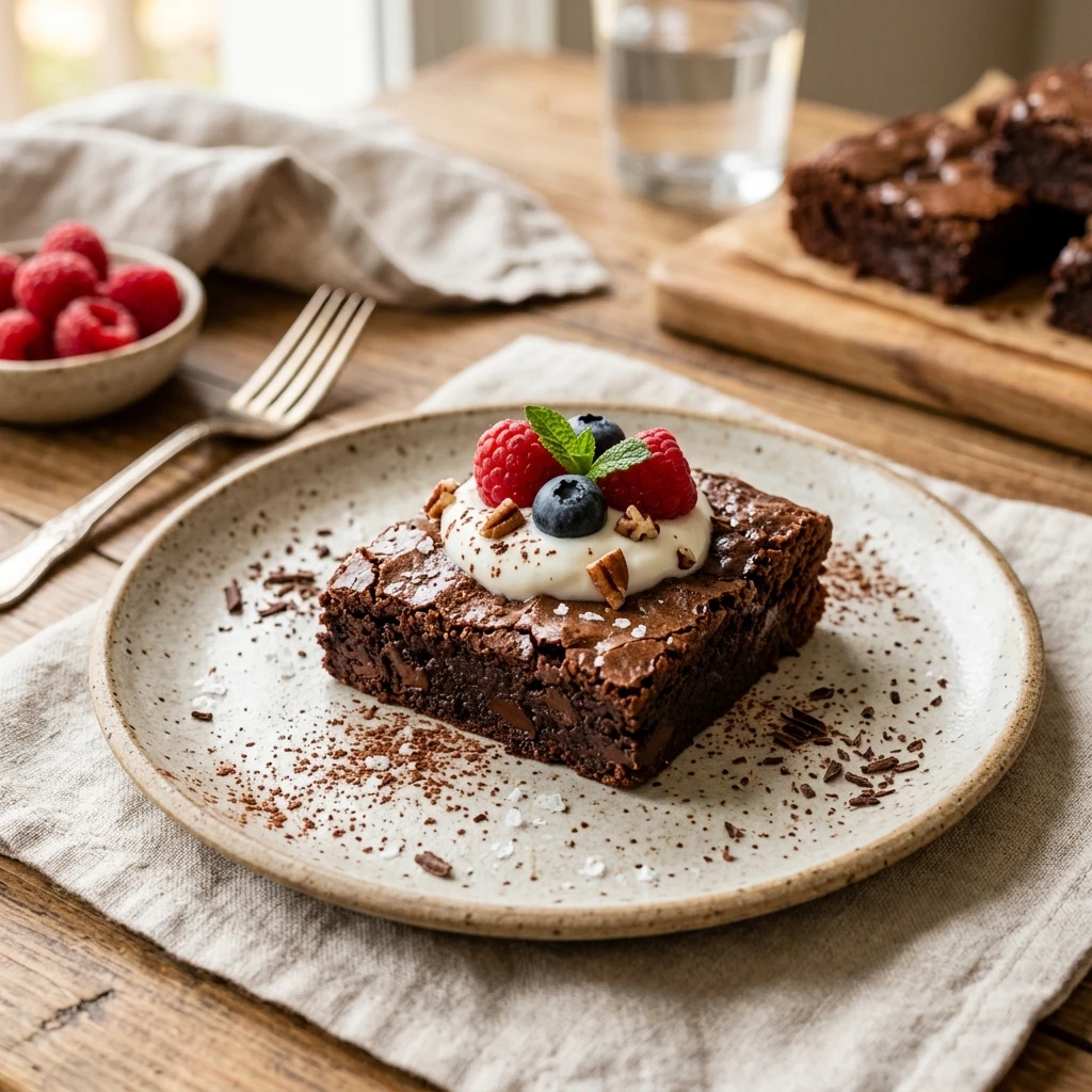 High Protein Brownies Cottage Cheese Healthy 20g