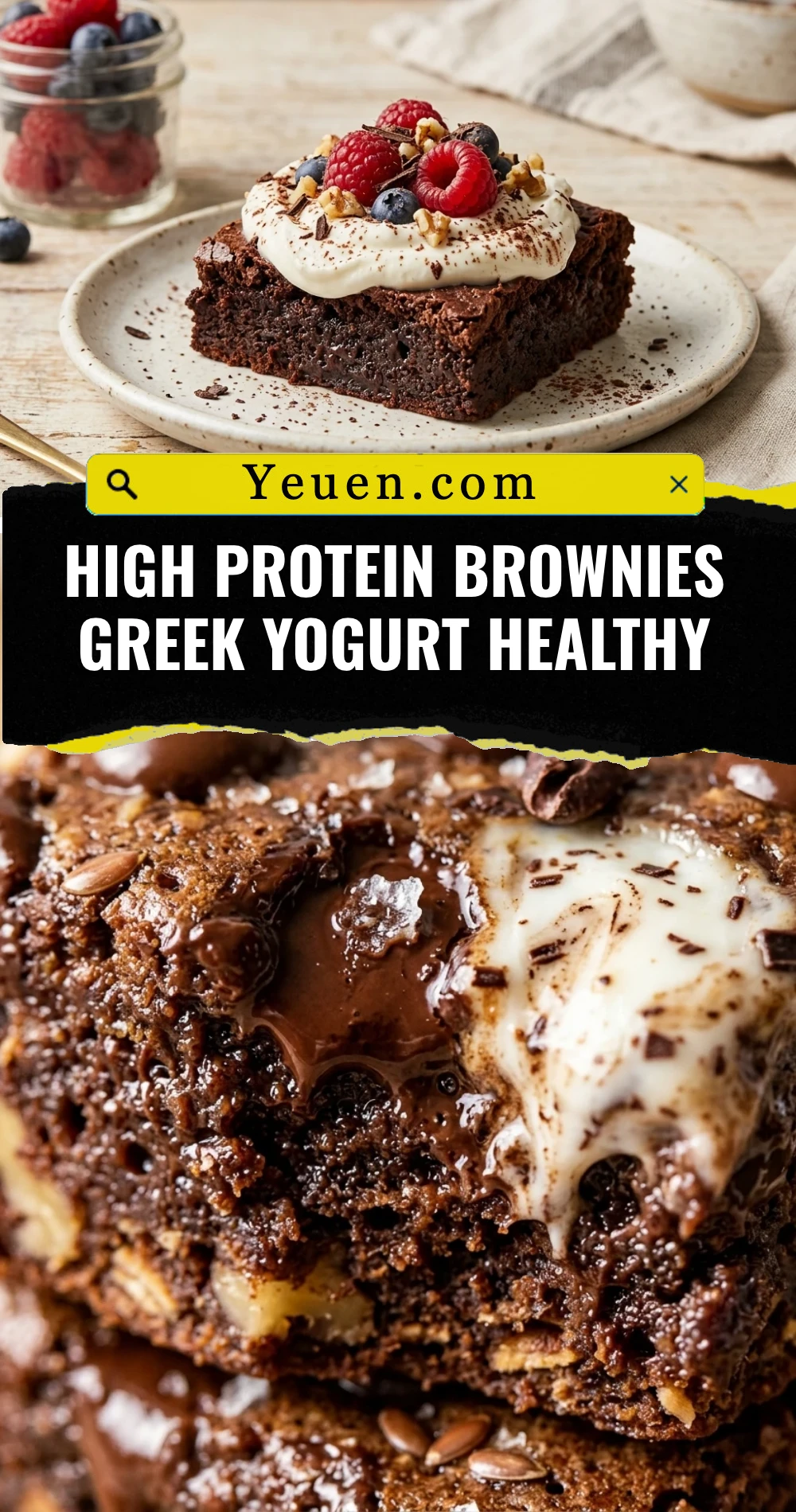 High Protein Brownies Greek Yogurt Healthy