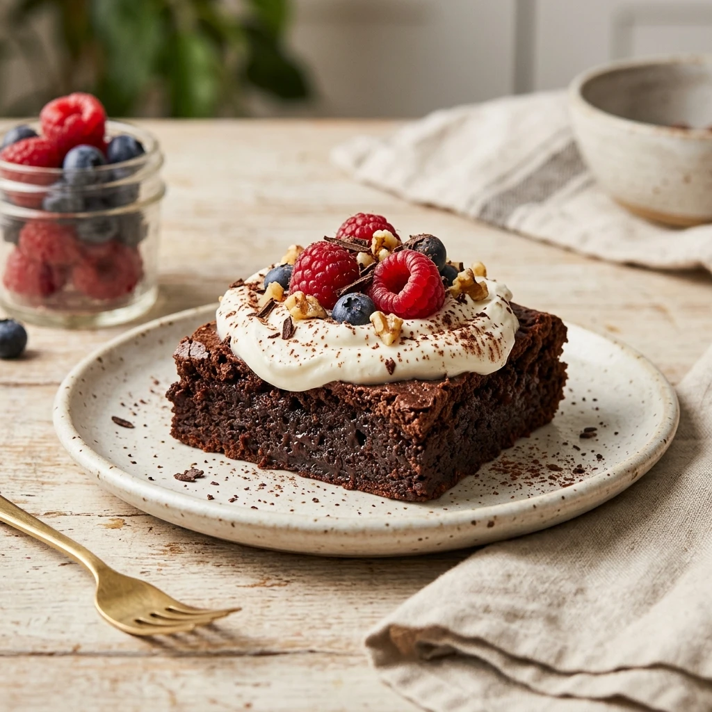 High Protein Brownies Greek Yogurt Healthy