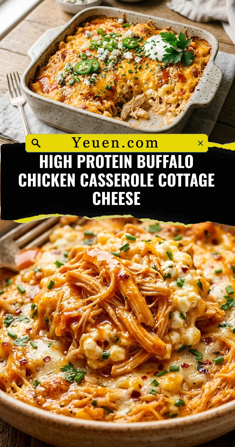 High Protein Buffalo Chicken Casserole Cottage Cheese