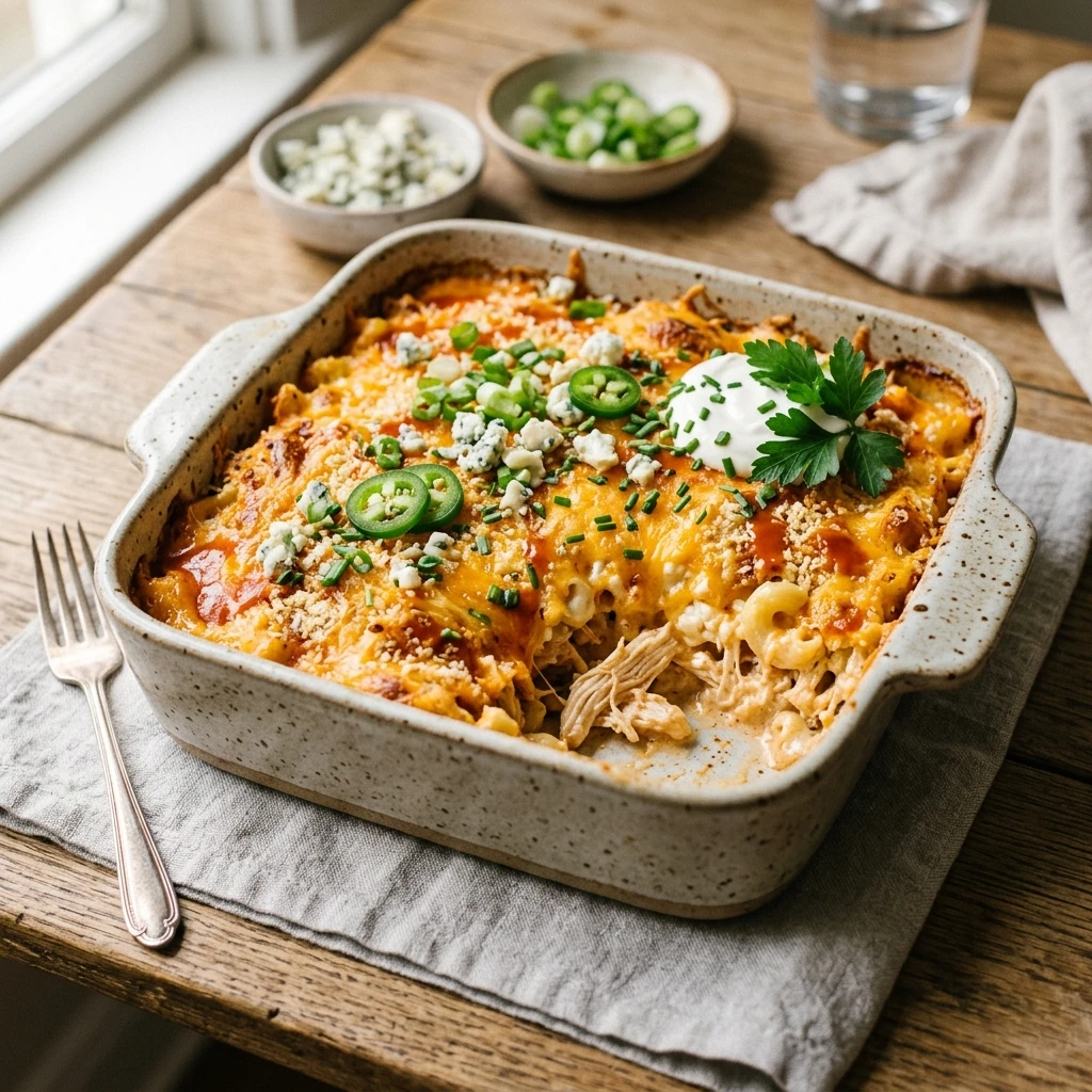 High Protein Buffalo Chicken Casserole Cottage Cheese