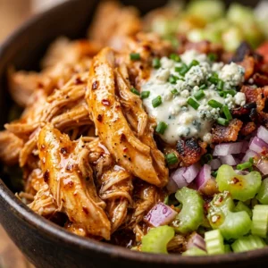 High Protein Buffalo Chicken Salad Loaded
