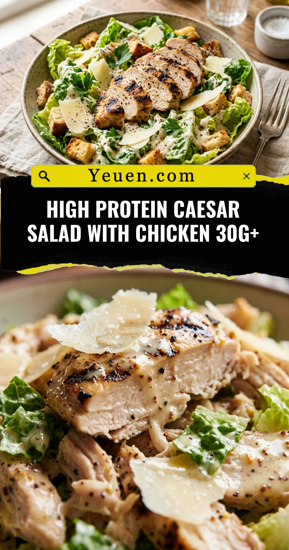 High Protein Caesar Salad With Chicken 30g+