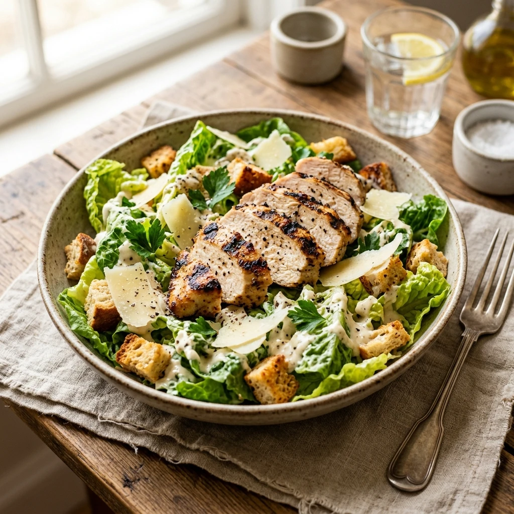 High Protein Caesar Salad With Chicken 30g+