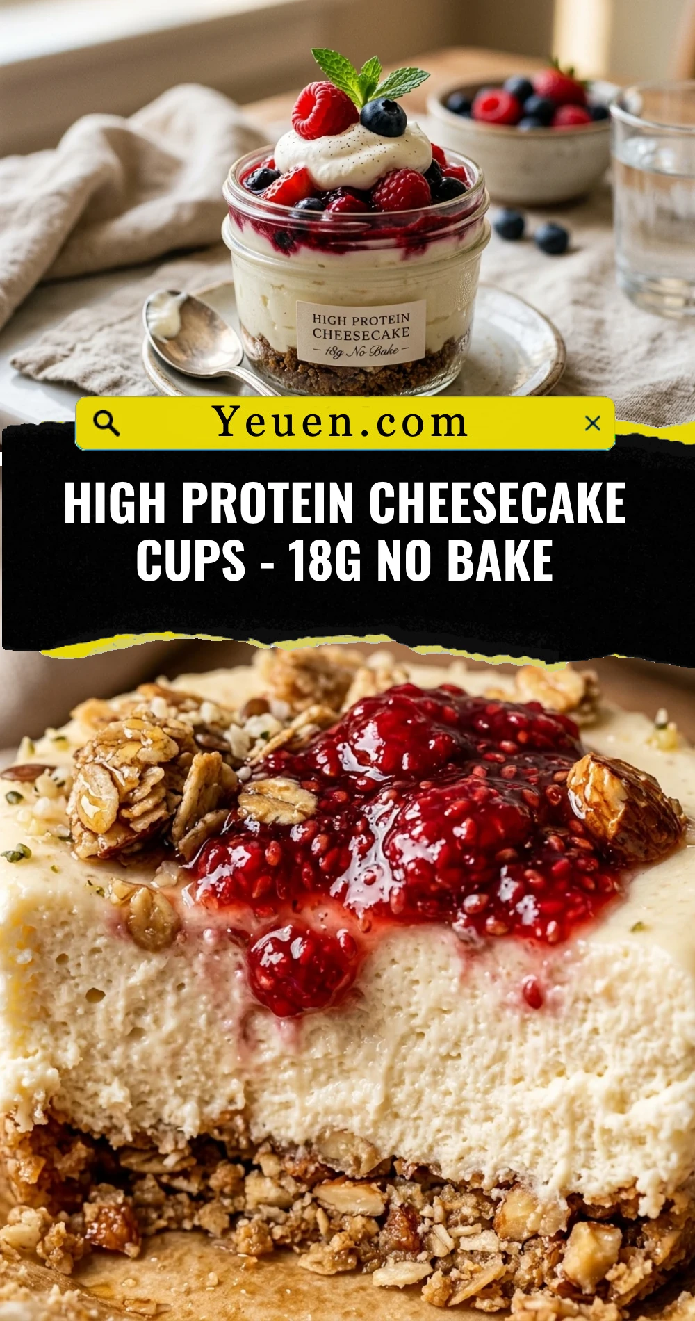 High Protein Cheesecake Cups - 18g No Bake