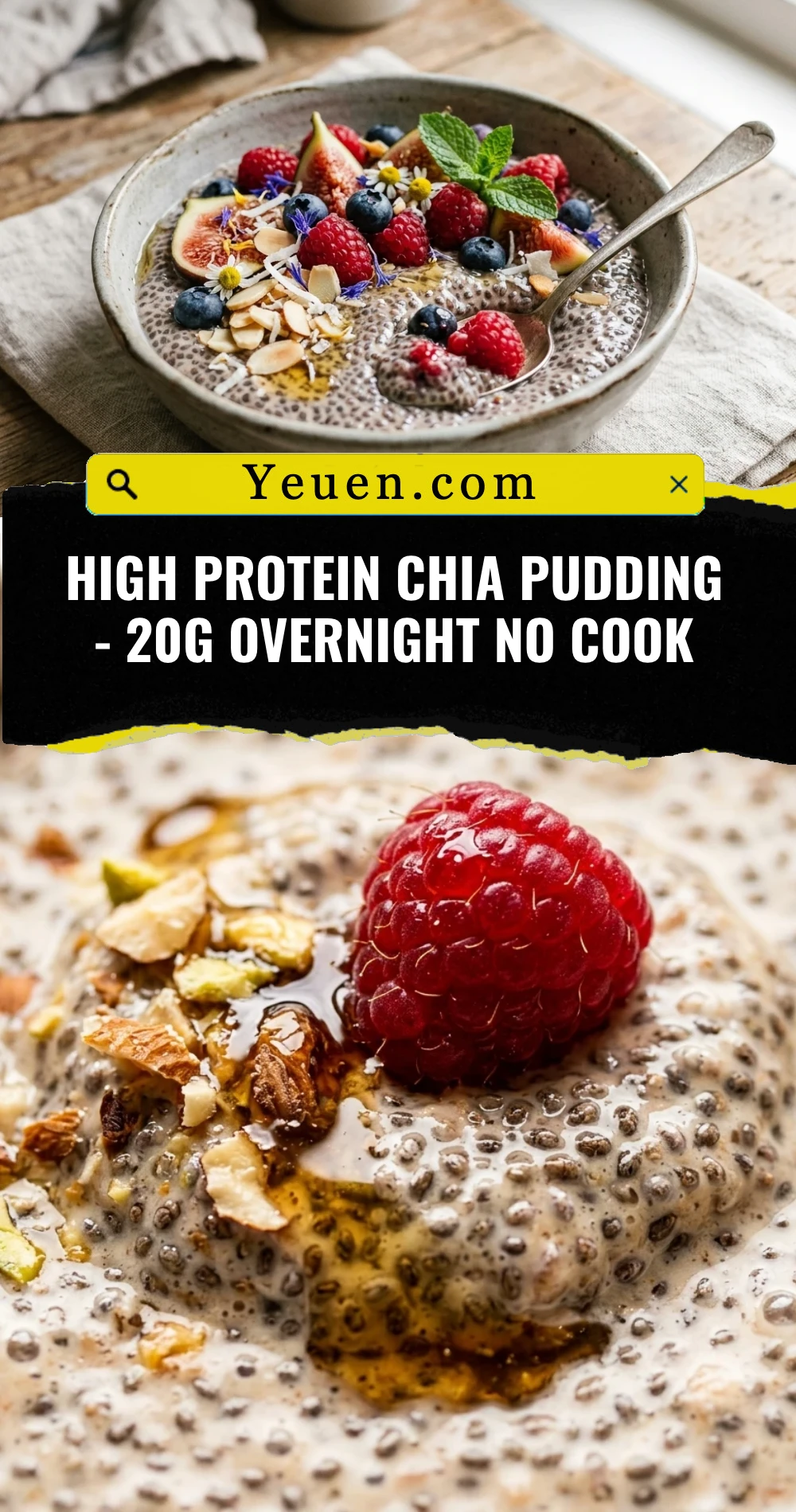 High Protein Chia Pudding - 20g Overnight No Cook