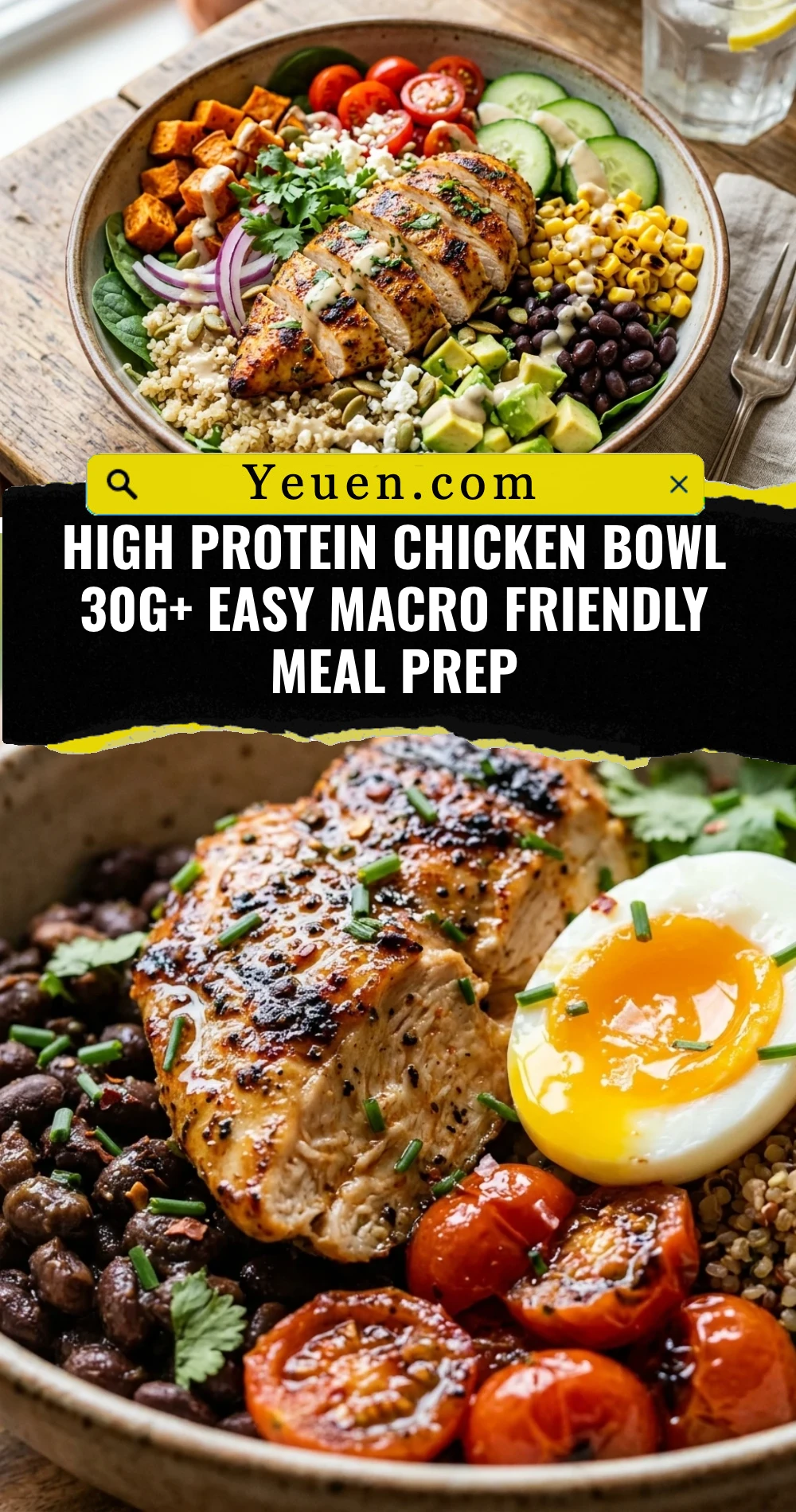 High Protein Chicken Bowl 30g+ Easy Macro Friendly Meal Prep