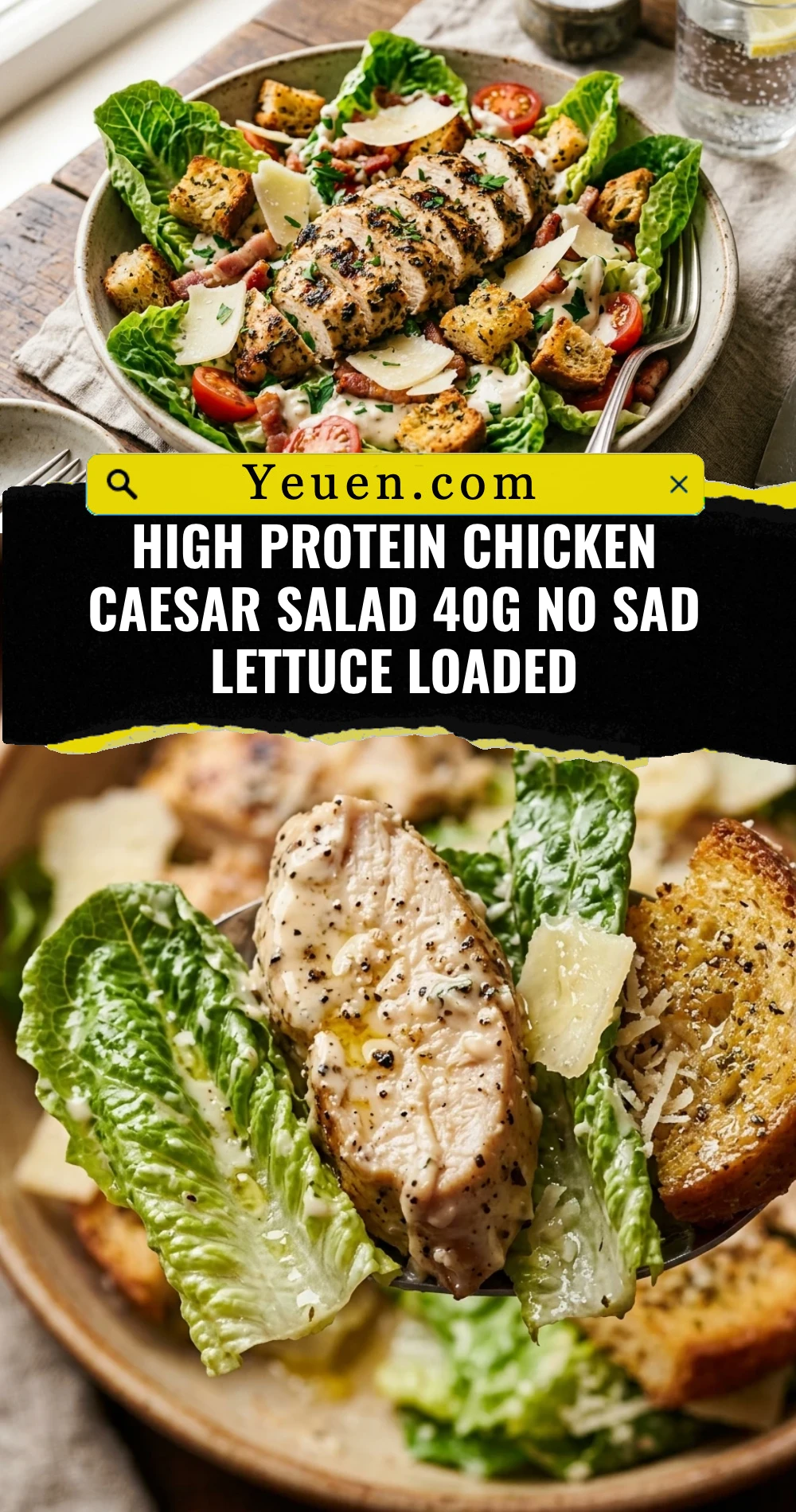 High Protein Chicken Caesar Salad 40g No Sad Lettuce Loaded