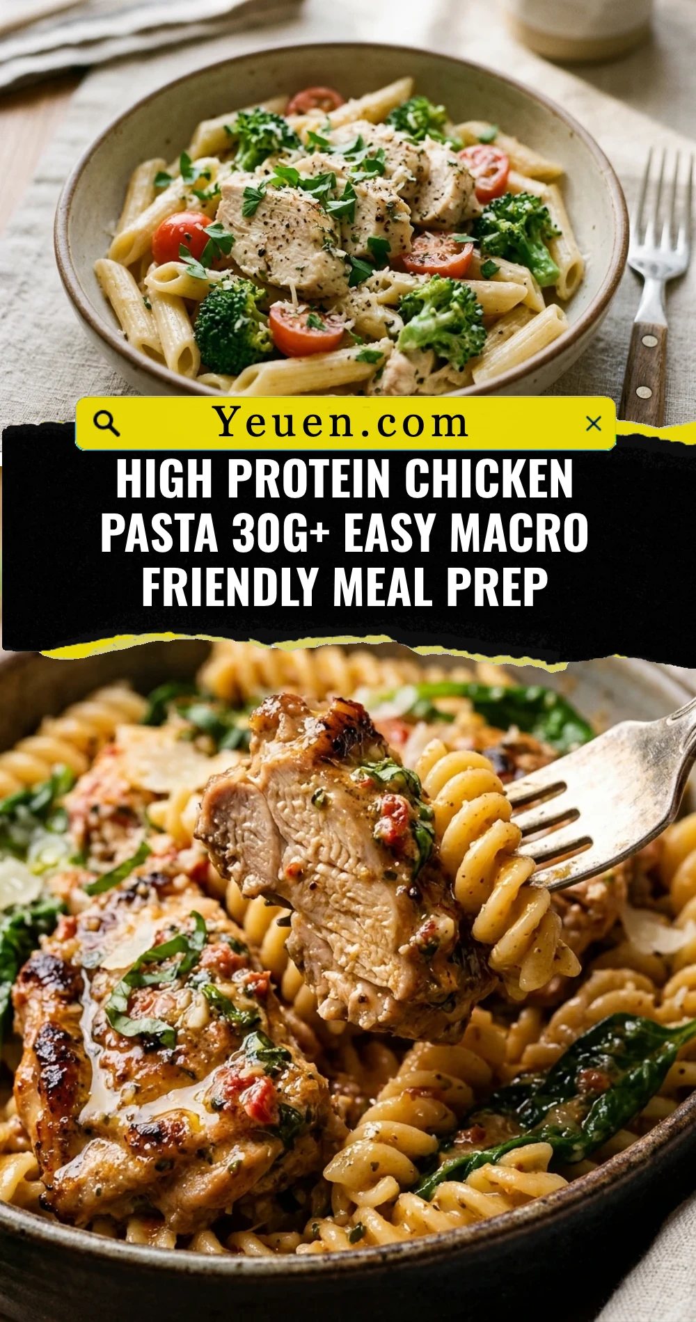 High Protein Chicken Pasta 30g+ Easy Macro Friendly Meal Prep